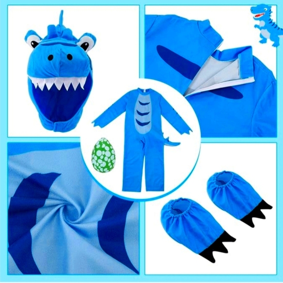 Halloween ThinkMax Dinosaur Costume - Blue, size Toddler (3-4 yrs) - Picture 2 of 9